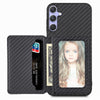For Samsung Galaxy S25+ 5G Carbon Fiber Magnetic Card Wallet RFID Blocking Phone Case(Black)
