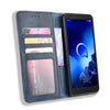 For Alcatel 1V (2019) with Fingerprint Hole Magnetic Buckle Retro Crazy Horse Texture Horizontal Flip Leather Case with Holder & Card Slots & Photo Frame(Blue)
