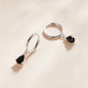 S925 Sterling Silver Water Drop Zircon Women Earrings(Black)
