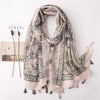 180 X 85cm  Women Cotton And Linen Scarf Retro Splicing Bohemian Printed Silk Shawl SL2003-008