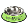 Anti-Tip Stainless Steel Pet Bowl, 15cm, Green
