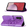 For Samsung Galaxy A24 4G Embossed Butterfly Leather Phone Case(Purple)
