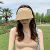 Parent-child Beach Sun Protection Empty Top Sunshade Straw Hat, Color: For Adult (Beige)