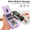 For Samsung Galaxy Z Fold5 AwQuer RFID Vertical Flip Card Bag Holder Leather Phone Case(Light Purple)