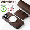 For iPhone 12 Suteni H20 Cross-Grain MagSafe Horizontal Card Bag Back Phone Case(Brown)