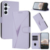 For Samsung Galaxy A56 5G Triangle Pattern Buckle Clasp Leather Phone Case(Light Purple)