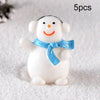 5pcs Christmas Decoration Accessories Micro Landscape Christmas Gift Resin Small Ornament, Style: Christmas Snowman No.9