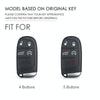 Hallmo Car Genuine Leather Key Protective Cover for Jeep Compass 4-button(Black)