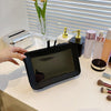 Transparent Large Capacity Cosmetic Storage Bag Portable Multifunctional Clutch(Black)