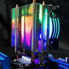 COOLMOON Frost Double Copper Tube CPU Fan Desktop PC Illuminated Silent AMD Air-Cooled Cooler, Style: P22 Magic Moon Edition Double Fan