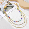 Angel Eyes Pendant Layered Necklace, Model: N2210-5 3 Layer Colorful Eyes