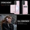 For Samsung Galaxy A13 5G JEEHOOD J06 British Style RFID MagSafe Card Bag PU Phone Case(Pink)