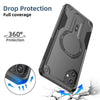 For Samsung Galaxy A05 Armor MagSafe Holder PC Hybrid TPU Phone Case(Black)