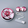 Portable Beauty Lens Care Double Box Contact Lens Case(Rose Red)