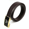 Men Casual Cow Leather Belt Waistband with Buckle Head, Length: 110cm(Brown)
