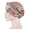 Women Printed Brushed Milk Silk Turban Hat Short Pullover Hat, Size:One Size(Lake Blue)