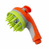 Pet Shower Brush with Nozzle, Orange - Dog & Cat Grooming