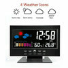 8082T Weather Forecast Clock LED Color Screen Perpetual Calendar Temperature And Humidity Intelligent Voice Control Electronic Alarm Cloc,Specification: Black + USB