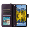 For Samsung Galaxy A54 Nine-card Slots Zipper Wallet Bag Leather Phone Case(Dark Purple)
