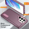 For Samsung Galaxy S25 Ultra 5G Rugged PC Hybrid Silicone Phone Case with Holder(Purple+Pink)