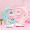 Moon Resin Cartoon Romantic Bedroom Decor Night Lamp Baby Kids Birthday Xmas Gift(Pink)