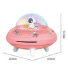 19.6 x 13.7 x 19.6cm UFO Flying Saucer Money Bank Toys Childrens Astronaut Intelligent Simulation Savings Jar(Pink Female Aircraft)