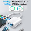 ENKAY Hat-Prince 2 in 1 8 Pin Male to Female 8 Pin + RJ45 Ethernet LAN Network Adapter