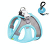 Breathable Mesh Dog Harness with 2m Leash, Blue, S