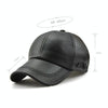 Outdoor Leisure Baseball Hat PU Leather Warm Peaked Cap, Size:Free Size(Black)
