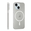 For iPhone 15 Plus PC Corrugated MagSafe Phone Case(White)
