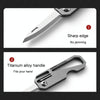 Multifunctional Titanium Keychain Outdoor Portable Defense Mini Folding Knife, Style: With 1 Titanium Ring