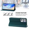 For Samsung Galaxy S21 Ultra 5G RC01 Dual-Folded Magnetic Suction RFID Leather Phone Case(Dark Green)