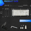 E9 25W 1 Pair 7 inch IP67 Waterproof Ultra-thin 5-Row Work Lights(White Light)