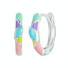 SCE1722 S925 Sterling Silver Platinum Plated Irregular Dopamine Rainbow Earrings