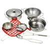 101 Kids Play House Simulation Stainless Steel Tableware Toys Kitchen Early Learning Enlightenment Toy