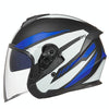 GXT Electric Vehicle Four Seasons Sun Protection & Windshield Double Lens Helmet, Size: L(Matt Black Blue)