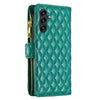 For Samsung Galaxy A56 5G Diamond Lattice Zipper Wallet Leather Flip Phone Case(Green)