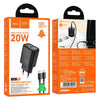 hoco N60 PD20W Type-C Charger Set with 1m Type-C to Type-C Cable, Specification:EU Plug(Black)