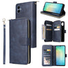 For Samsung Galaxy A06 4G 9-Card Slots Zipper Wallet Bag Leather Phone Case(Blue)
