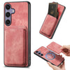 For Samsung Galaxy S25+ 5G Retro Leather Card Bag Magnetic Phone Case(Pink)