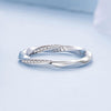 BSR457-8 S925 Sterling Silver White Gold Plated Zircon Mobius Ring Hand Decoration