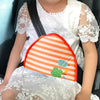 Car Child Seat Belt Adjusting and Fixing Device Buttons Seat Belt Anti-strangulation Shoulder Cover, Style:Cotton Fabric Pink Stripes