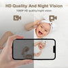 1080p WiFi Baby Monitor with Temperature Sensor, EU Plug - White