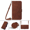 For Samsung Galaxy A32 4G EU Version Crossbody 3D Embossed Flip Leather Phone Case(Brown)