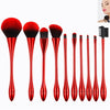 10 In 1 Small Waist Goblet Makeup Brush Set Beauty Tools(Red)