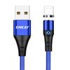 ENKAY 3A USB to 8 Pin Magnetic Fast Charging Data Cable with LED Light, Length:2m(Blue)