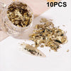10 PCS K Gold Tin Foil Nail Decoration Nail Polish Adhesive Sticker(04 Light Gold)