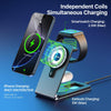 DUZZONA W22 15W 3 in 1 Foldable Magnetic Wireless Charging Stand(Grey)