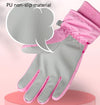 Cartoon Cat Pattern Girls Cute Cotton Gloves Children Ski Windproof and Warm Gloves Non-Slip and Waterproof Riding Gloves, Size: S(Yellow)