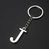 Double-Sided Three-Dimensional Plating Alphabet Keychain, Style: J